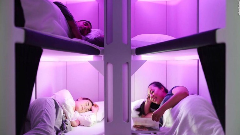 ニュージーランド航空が開発した機内の睡眠スペース「エコノミー・スカイネスト」/Air New Zealand