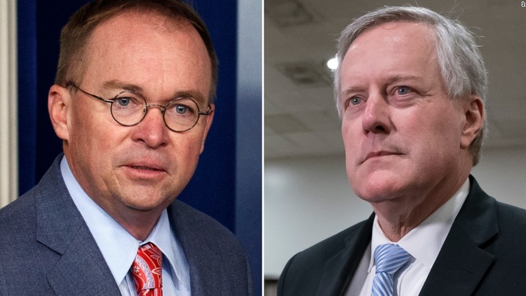 マルバニー大統領首席補佐官代行（左）とマーク・メドウズ下院議員/AP