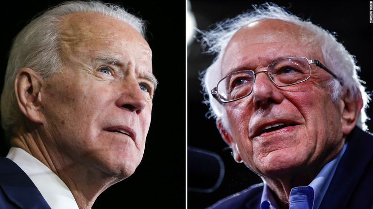 バイデン前副大統領（左）がイリノイ州でもサンダース氏に勝利した/AP/Getty Images