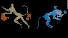 青銅器時代に描かれた「青いサル」、研究者が種を特定　ギリシャ