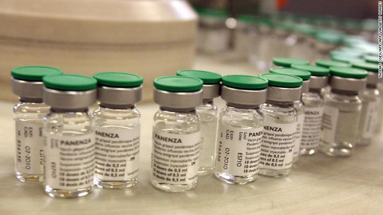 サノフィパスツールが製造したＨ１Ｎ１型インフルエンザワクチン/THOMAS COEX/AFP/AFP via Getty Images