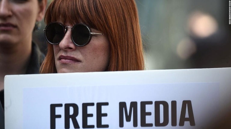 世界各国の「報道の自由度」を比較したランキングが発表された/OZAN KOSE/AFP/Getty Images