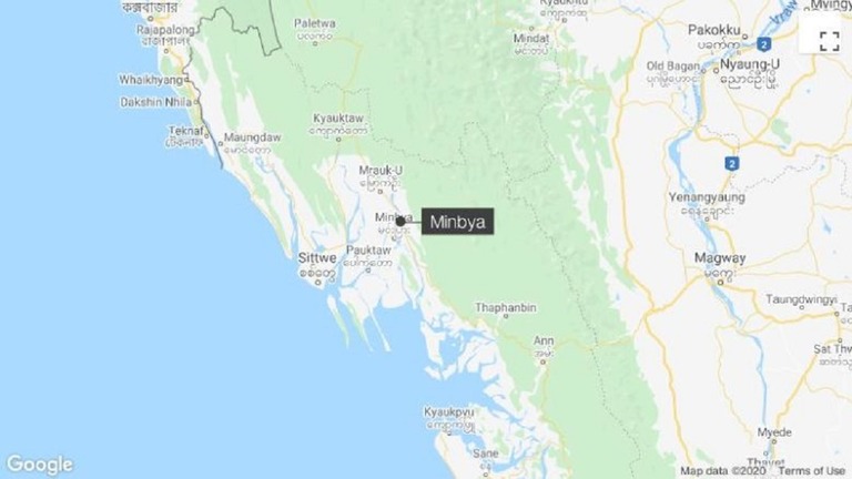 ミャンマー西部ラカイン州のミンビアでＷＨＯの車両が攻撃を受けた/Google