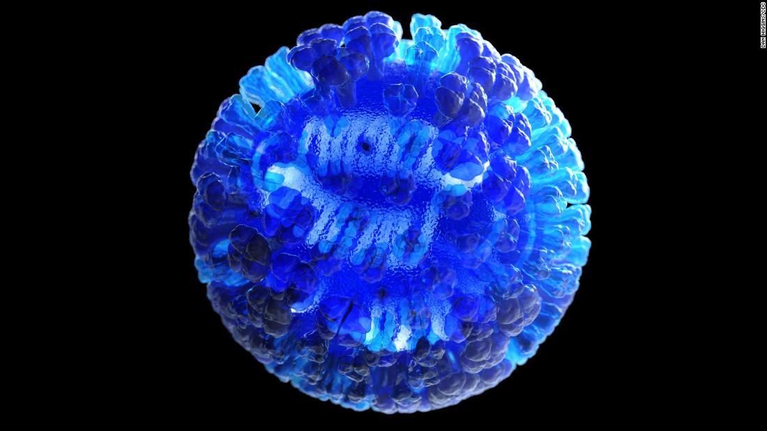 ダン・ヒギンス氏がつくった全粒子インフルエンザウイルスのイラスト/Dan Higgins/CDC