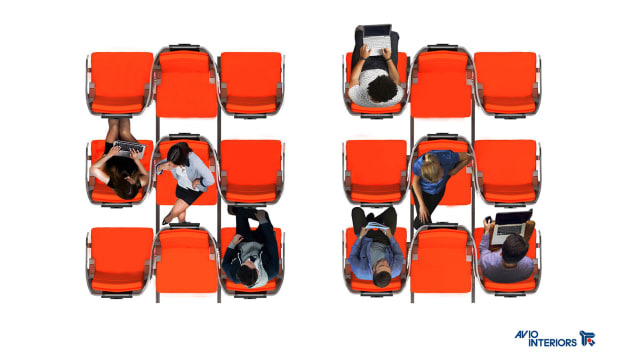 アビオインテリアズがデザインした座席を上から見た図/
Courtesy Aviointeriors