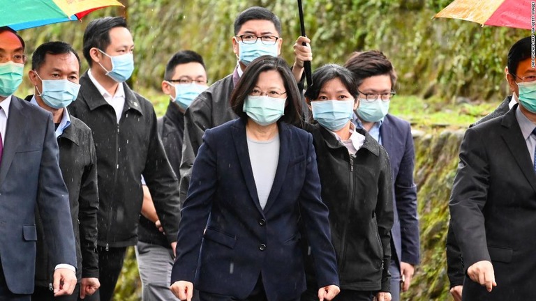 台湾の蔡英文（ツァイインウェン）総統/SAM YEH/AFP/AFP via Getty Images