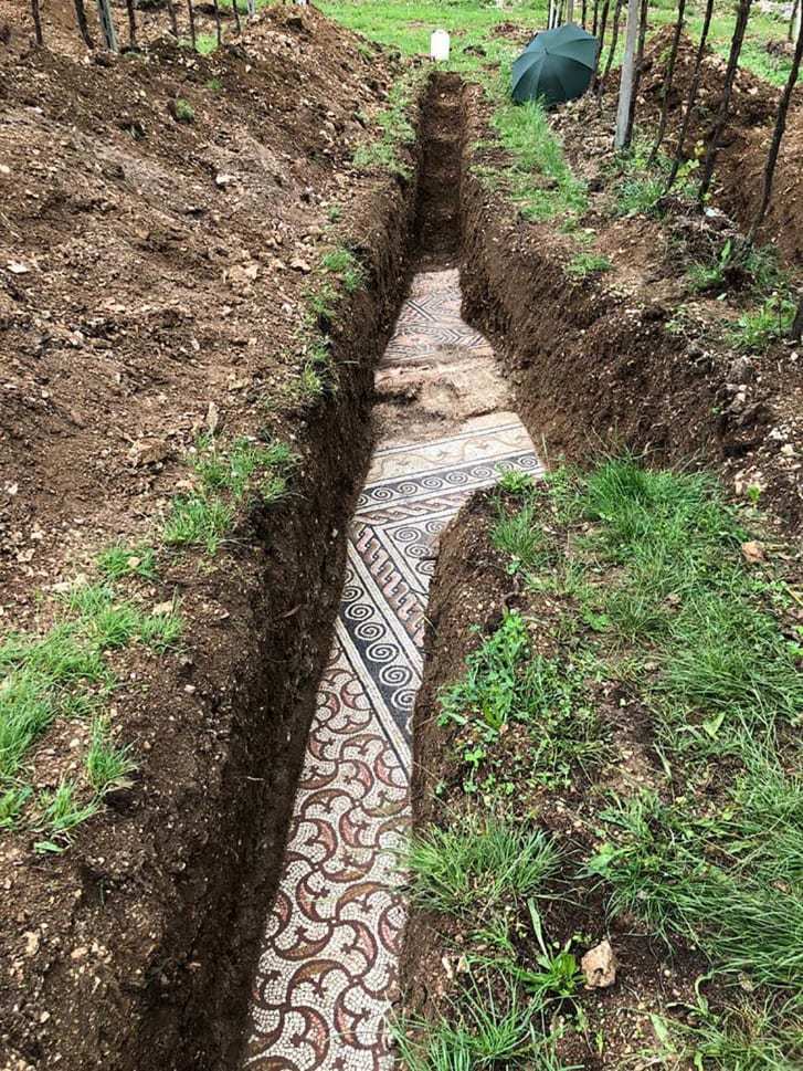 ネグラールの自治体がSNSに投稿したモザイク床の写真/Comune di Negrar di Valpolicella/Facebook