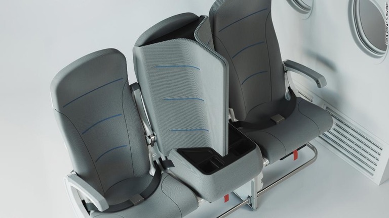 中央座席に取り付けるキットで乗客同士の距離を確保する「インタースペース・ライト」/Courtesy Universal Movement 