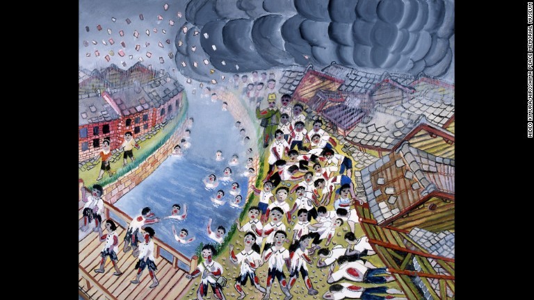 当時の状況を生き延びた人が描いた絵画も展示されている/Hideo Kimura/Hiroshima Peace Memorial Museum