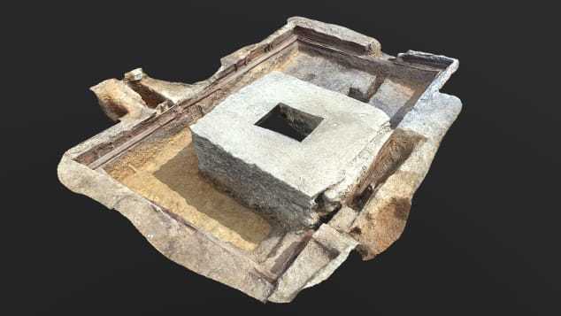 劇場の舞台の外観を再現した3D図/Archaeology South-East/UCL