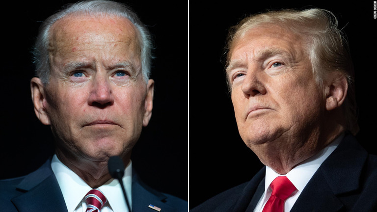 米大統領選の勝利に必要な選挙人の数でもバイデン氏（左）が優勢との予測が出ている/Getty Images