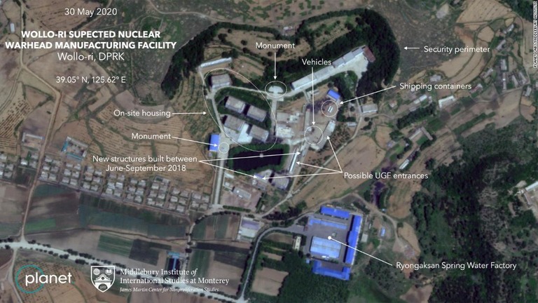 ＣＮＮが入手した新しい衛星画像から北朝鮮の最近の活動がうかがえる/Planet Labs/Middlebury Institute