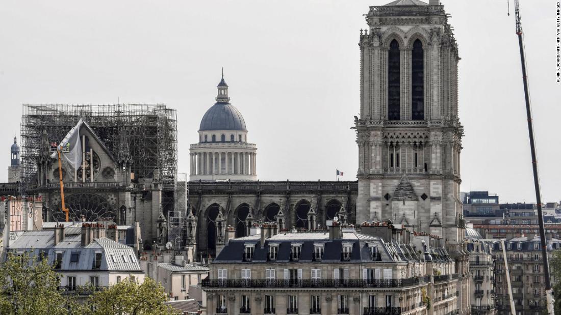 フランス・パリのノートルダム大聖堂＝２０１９年４月１８日