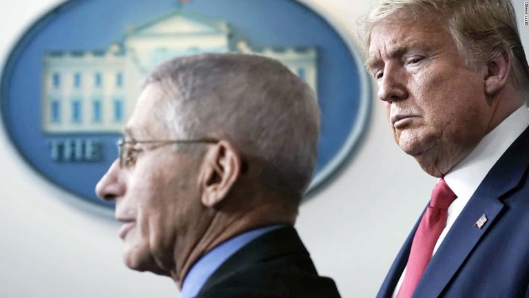 ホワイトハウスとファウチ所長との間で対立が深まりつつある/Getty Images