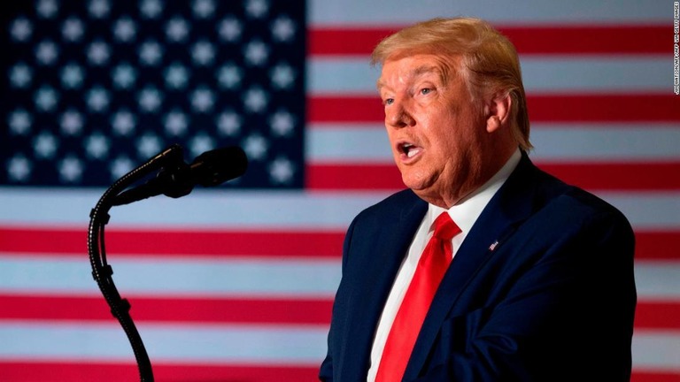 トランプ大統領。ジャクソンビルでの共和党全国大会の開催中止を発表した/JIM WATSON/AFP/AFP via Getty Images