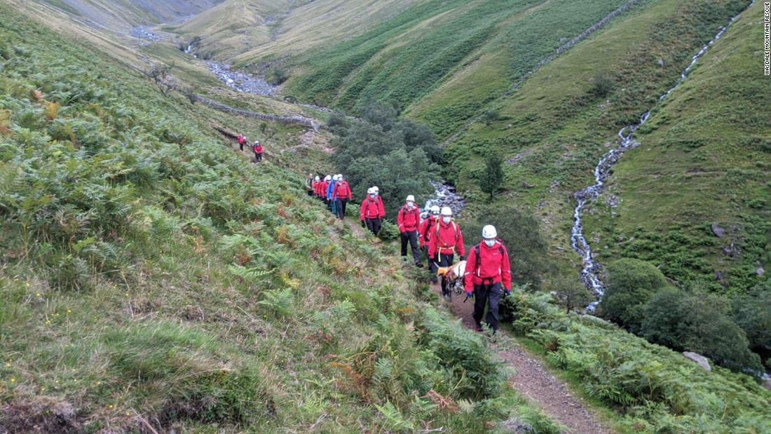 １６人で構成された救助隊が５時間かけて、デイジーを救出した/Wasdale Mountain Rescue