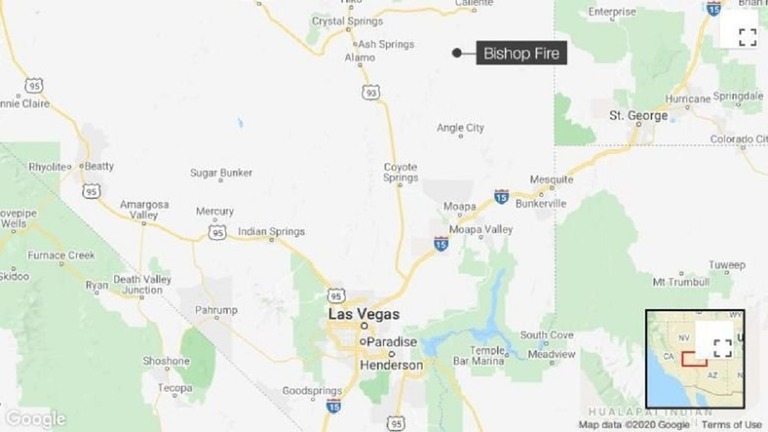 米ネバダ州南部で単発機２機が衝突した/From Google