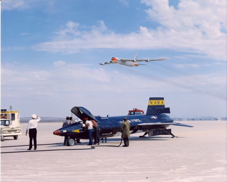１９６１年９月、ミッションを終えてロジャース乾湖に駐機するＸ１５/NASA