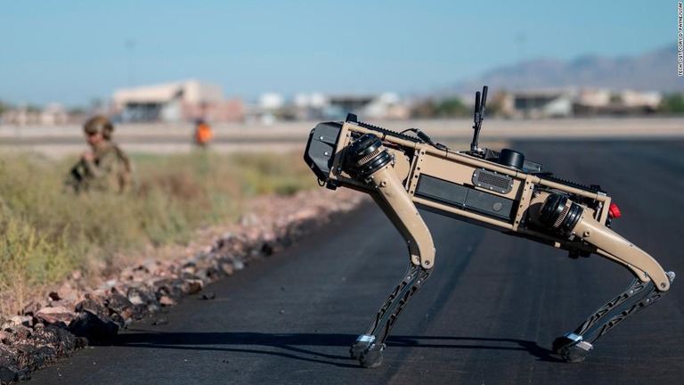 米ネバダ州のネリス空軍基地で運用されたロボット犬/Tech. Sgt. Cory D. Payne/USAF