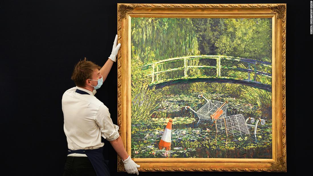 モネの「睡蓮」をパロディー、バンクシー絵画が１０億円で落札 - CNN.co.jp
