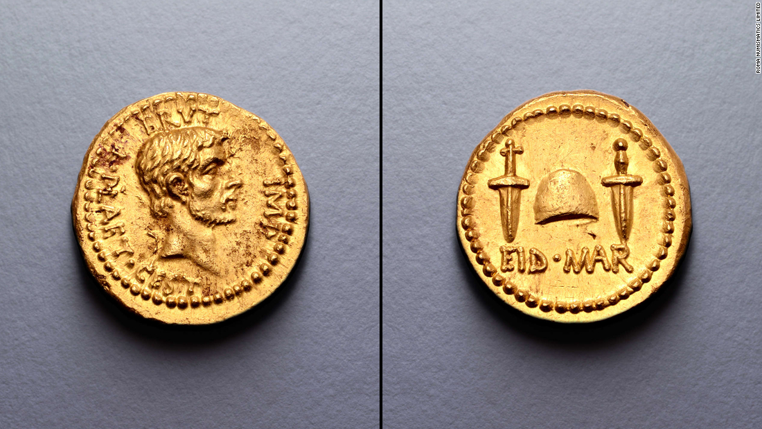 古代ローマの将軍カエサルの暗殺を記念した金貨が３億６５００万円で落札された