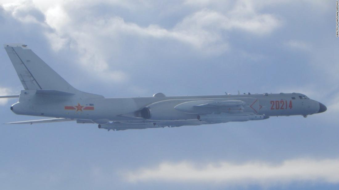 中国のH-6爆撃機が9月に台湾海峡で台湾機によりインターセプトされた/Ministry of National Defence