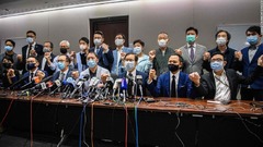香港の民主派議員全員が辞職発表　４議員の排除に抗議