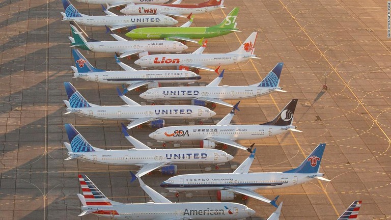 ボーイングの旅客機「７３７ＭＡＸ」＝１０月２３日、米ワシントン州モーゼスレイク/David Ryder/Getty Images