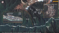 中国がインドやブータンとの係争国境近くで「村」建設か　衛星写真が捉える