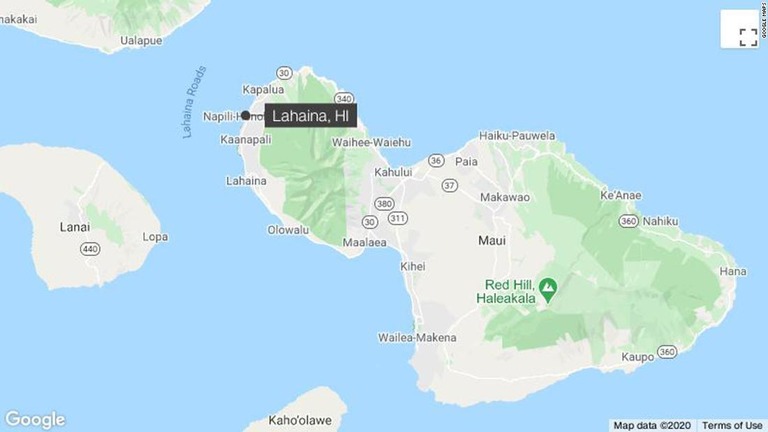 ハワイ・マウイ島西部ラハイナの沖合で遊泳中の女性がサメに噛まれて負傷した/Google Maps