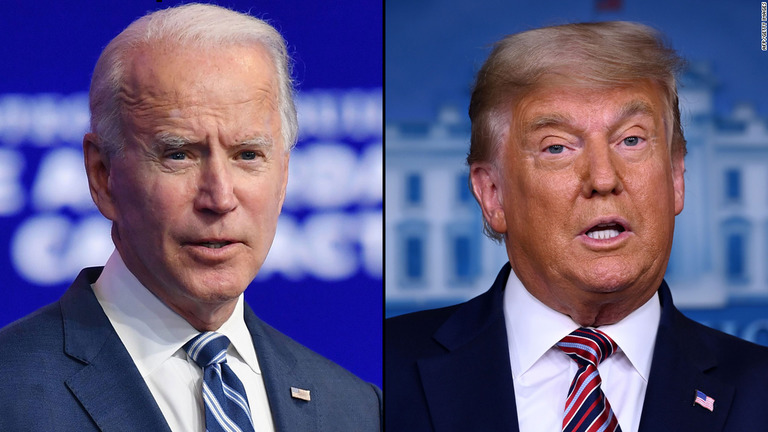 バイデン次期大統領（左）と現職のトランプ大統領（右）/AFP/Getty Images