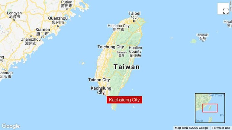 台湾の高雄市で、隔離ホテルの部屋から８秒間だけ出た男性が罰金３６万円を科された/Google Maps