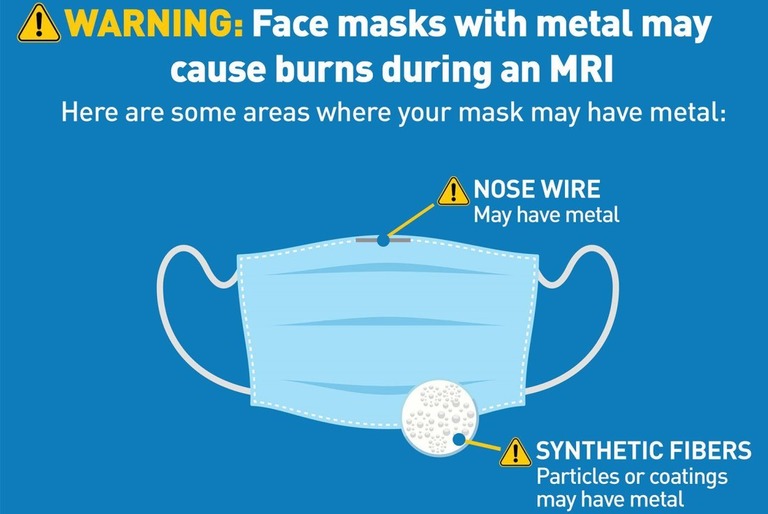 金属を含むマスクを着用してＭＲＩ検査を受けると、顔にやけどを負う恐れがある/FDA
