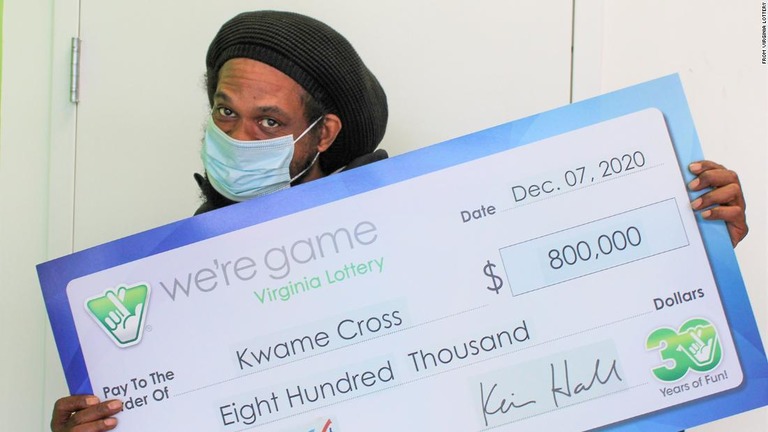 ８０万ドル（約８２００万円）分の宝くじに当選したクロスさん/From Virginia Lottery