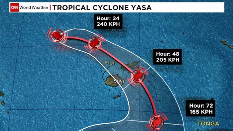 熱帯サイクロン「ヤサ」がフィジーに接近している/CNN