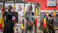 ウガンダ大統領選直前に野党候補再び逮捕、陣営メンバーも　関係者