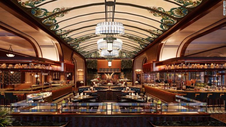 チャーチルズ・テーブル：ザ・ロンドナーのレストランの１つがチャーチルズ・テーブル。クラシックなビクトリア調の食堂で世界のビュッフェを楽しめる/Sands China