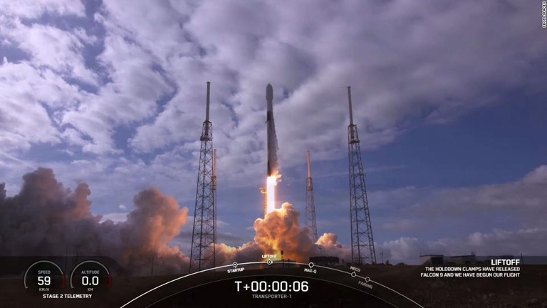 スペースＸが単独のロケットでは過去最多となる１４３基の人工衛星を打ち上げた/From SpaceX