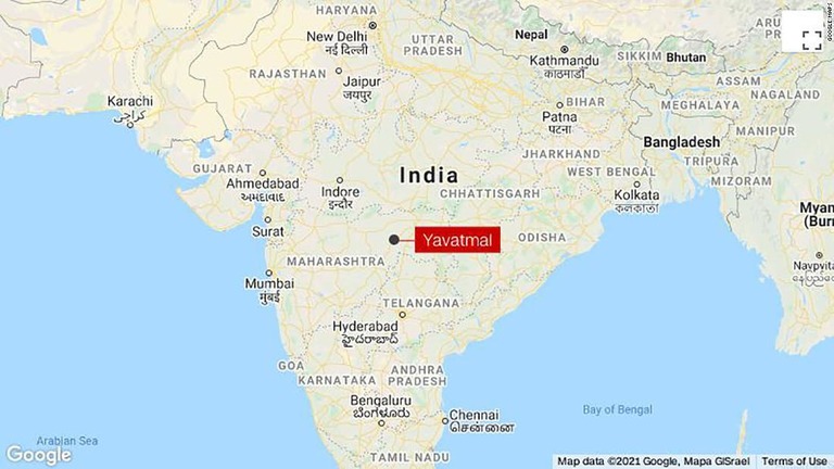 インド西部マハラシュトラ州にあるヤバトマル地区/Google Maps