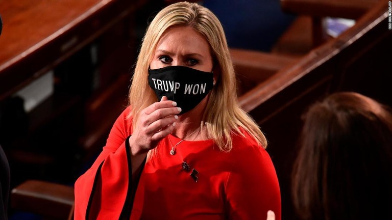 マージョリー・テイラー・グリーン下院議員＝１月３日、米ワシントンＤＣ/Erin Scott/Pool/AP
