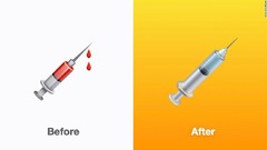 米アップル、注射器の絵文字を微調整　「血のしずく」を削除
