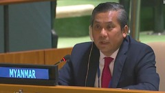 ミャンマー国連大使、異例のクーデター糾弾　国際行動促す
