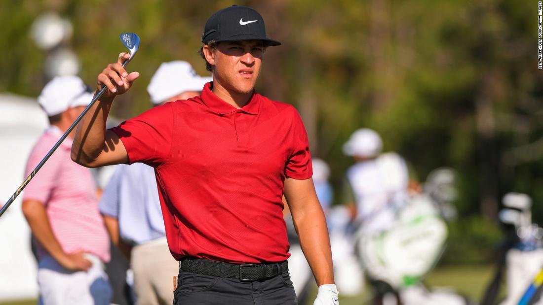 キャメロン・チャンプも赤黒コーデでプレー/Ben Jared/PGA TOUR/Getty Images