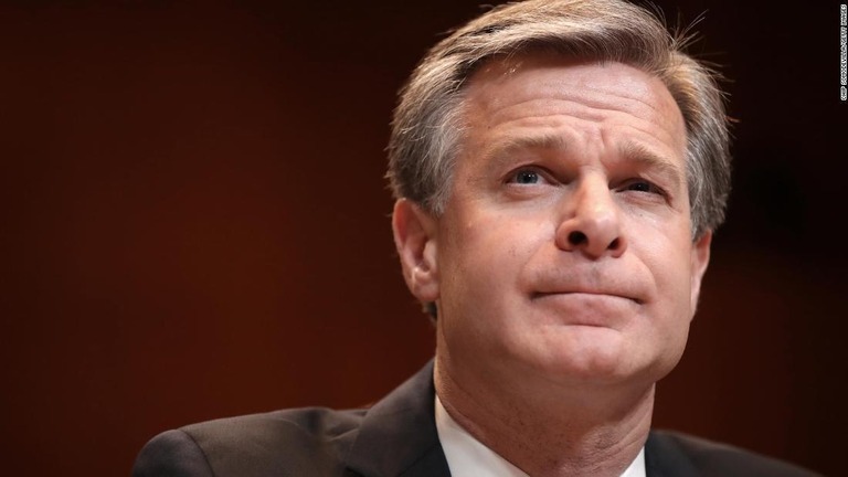 米連邦捜査局（ＦＢＩ）のクリス・レイ長官＝２０１９年５月７日、米ワシントンＤＣ/Chip Somodevilla/Getty Images 