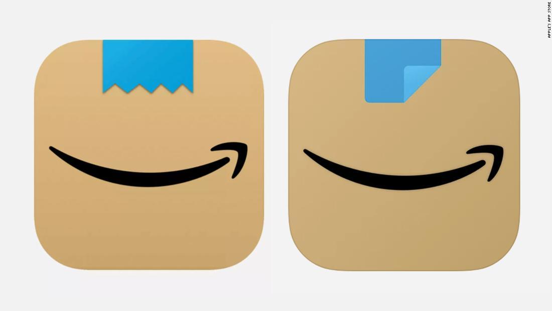 ヒトラーを連想させるとの声があったロゴ（左側）と、その後更新されたロゴ（右側）/Apple's App Store