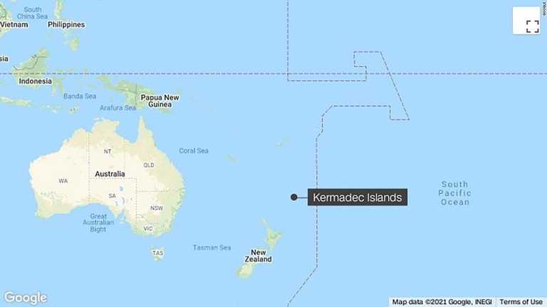 震源地のケルマディック諸島/google