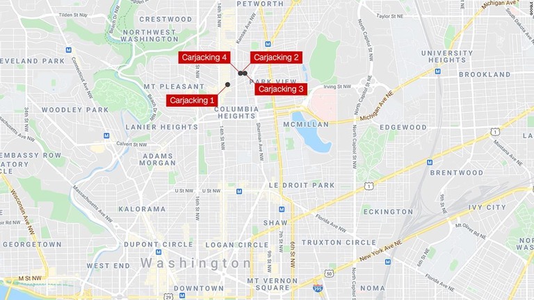 米首都ワシントン市内で発生した車両強奪をめぐり、１２歳の少年が逮捕された/Google