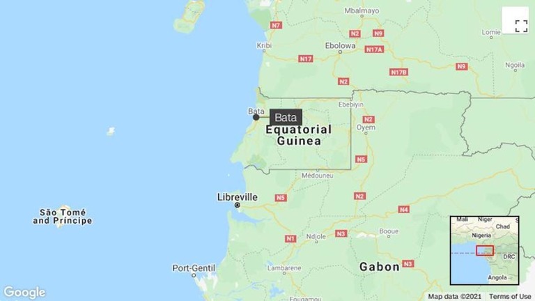 赤道ギニアの港湾都市バタの軍基地で爆発、１７人が死亡した/Google Maps