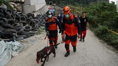 救助犬も現場に派遣された