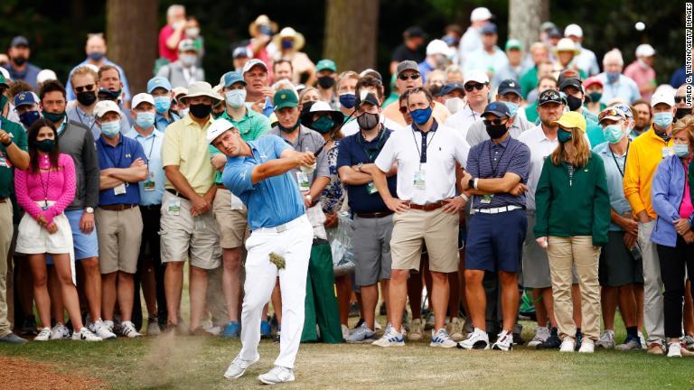 昨年の全米オープン覇者、ブライソン・デシャンボー。2日目13番ホールで=9日/Jared C. Tilton/Getty Images